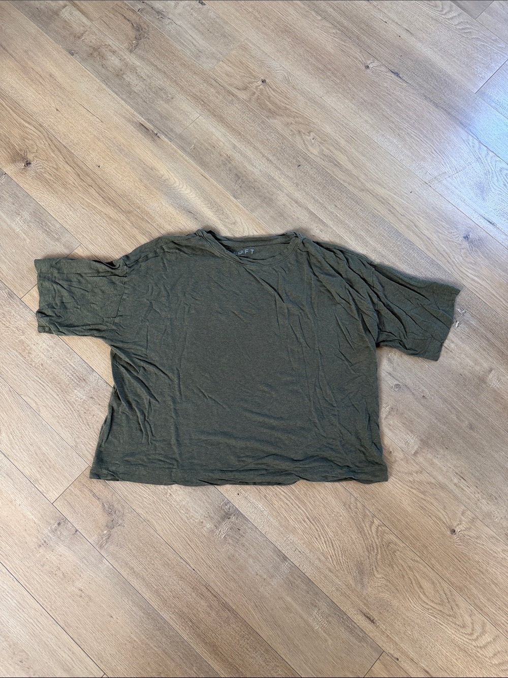 LOFT Olive Boxy Short-Sleeve Crew Tee